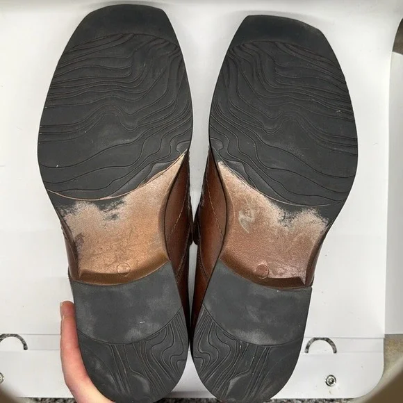 Alfani Men Leather Shoes Slip Ons Loafers 10.5 Brown Casual - Picture 7 of 7